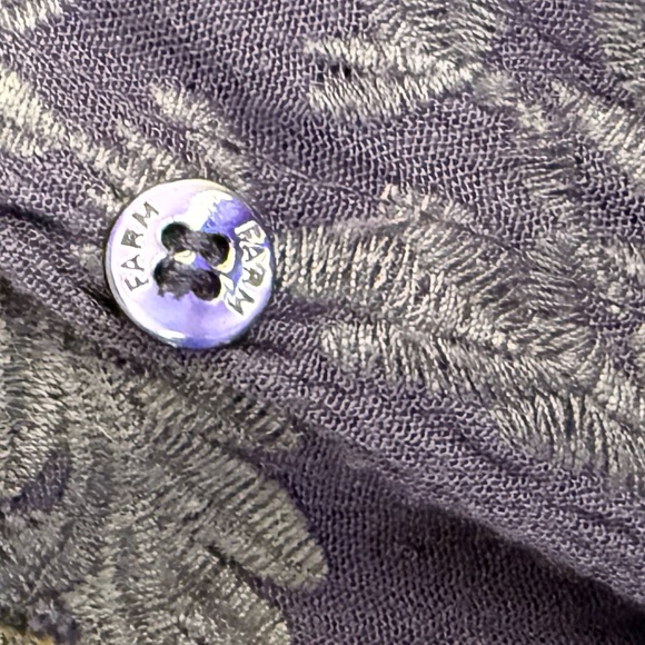 FARM RIO VINTAGE Women's blue  Purple Lace Detail button up Top - Picture 10 of 12